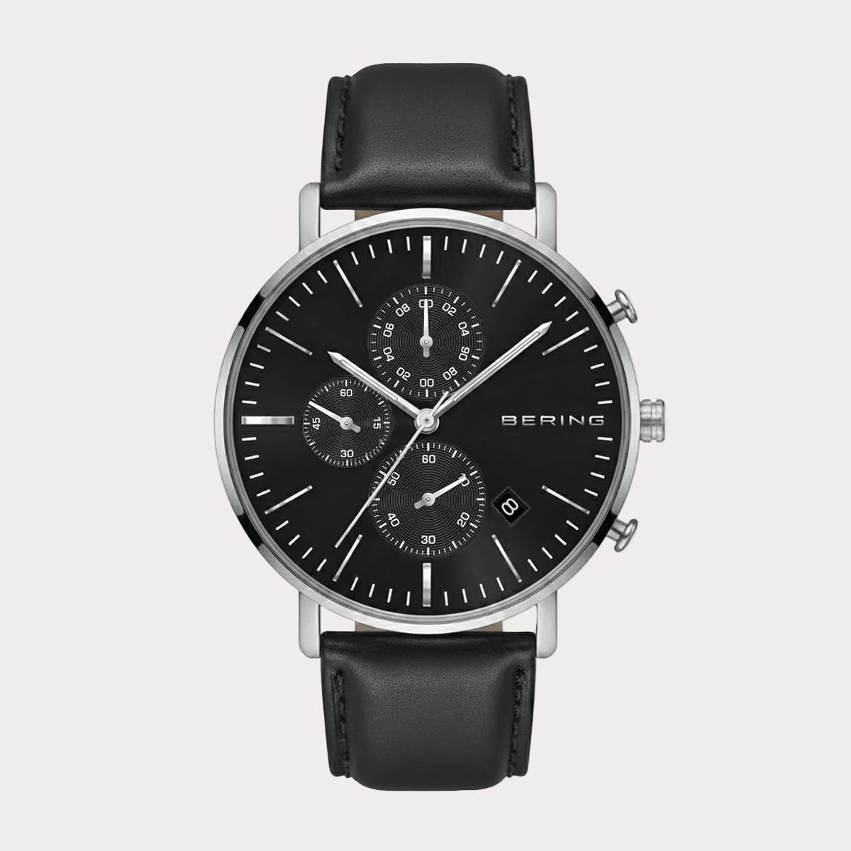 BERING Men's Silver and Black Watch