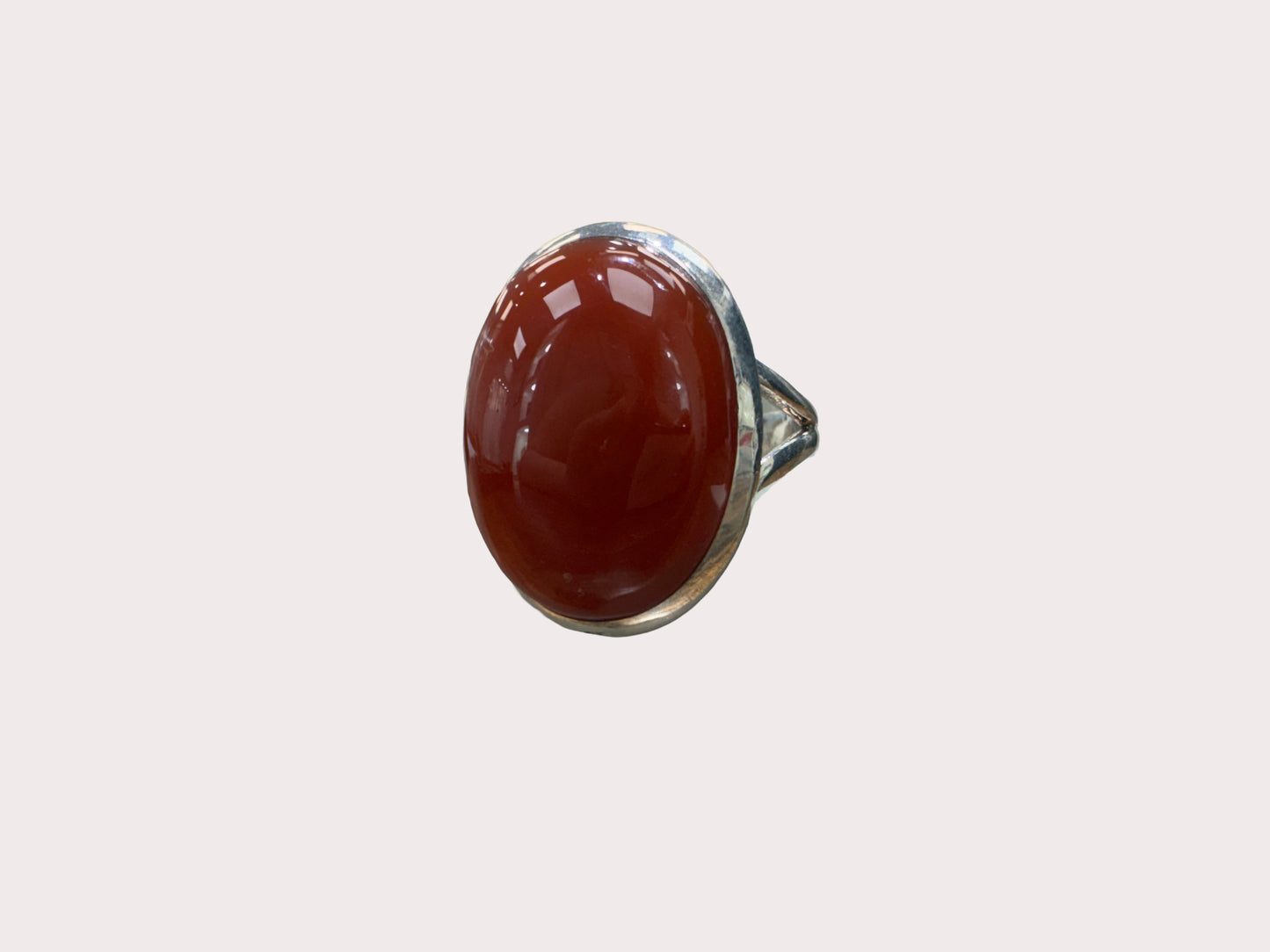 Sterling Silver Heavy Carnelian Ring 9.21