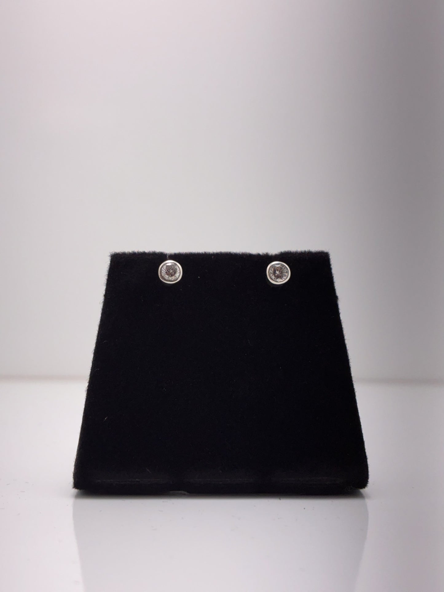 Sterling Silver Diamond Stud Earrings