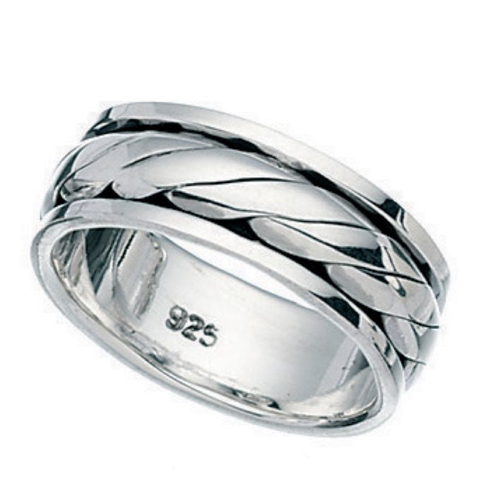 Sterling Silver Twist Spinner Ring