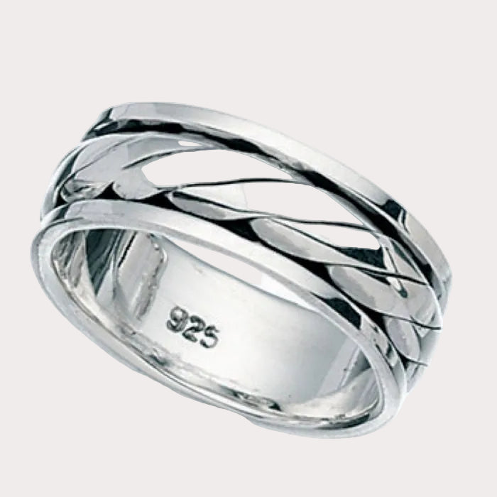 Sterling Silver Twist Spinner Ring