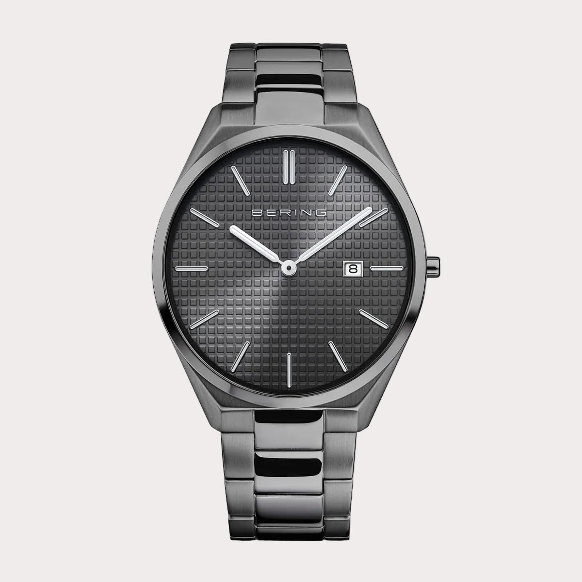 BERING Men's Gunmetal Grid Watch