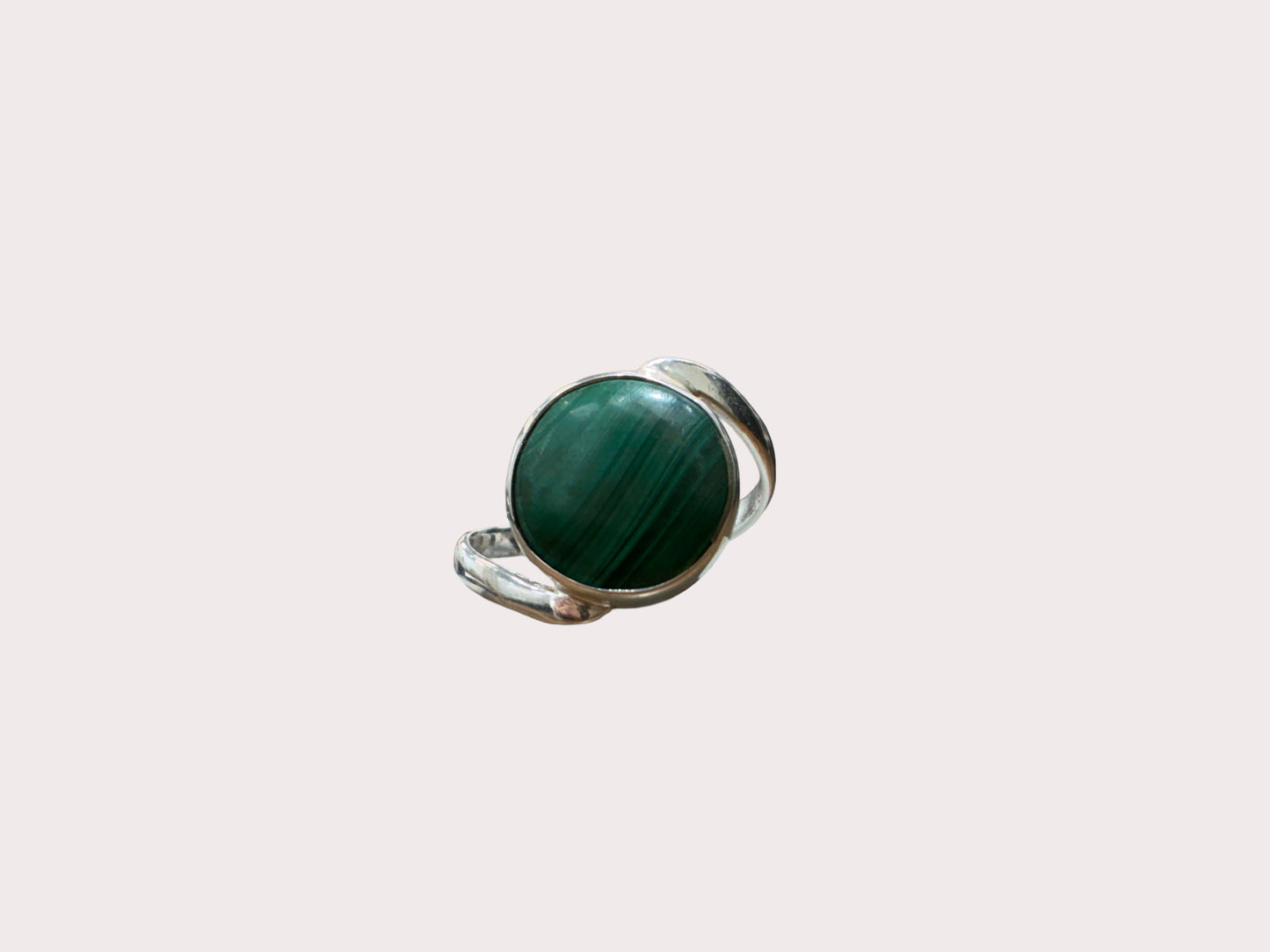 Sterling Silver Twist Malachite Ring