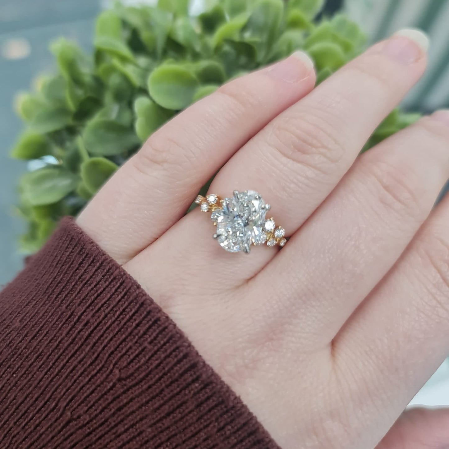 18ct Yellow and White Gold, Lab Diamond Ring