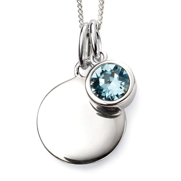 Sterling Silver March Crystal Pendant