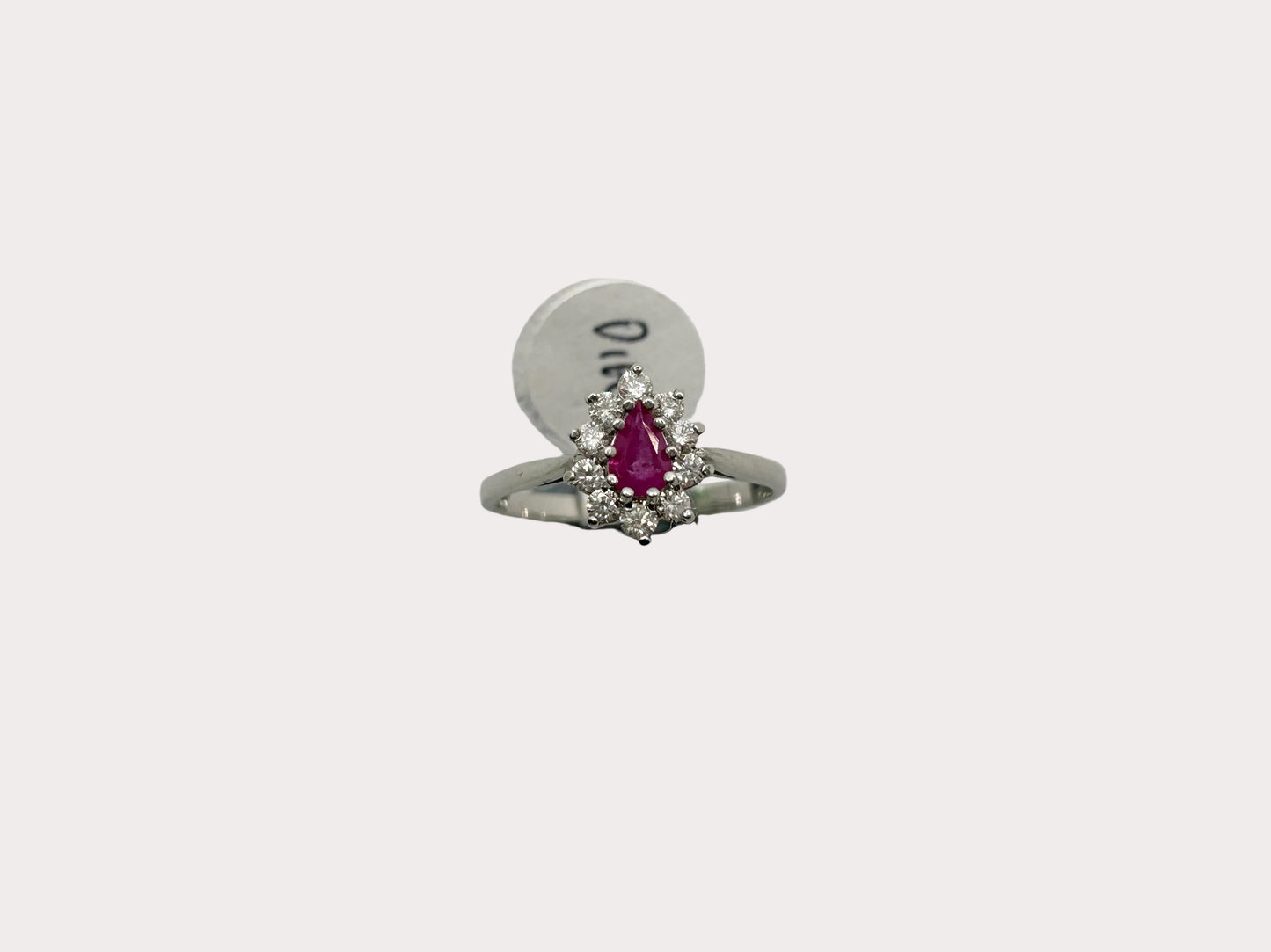 9ct Gold Ruby Diamond Pear Cluster
