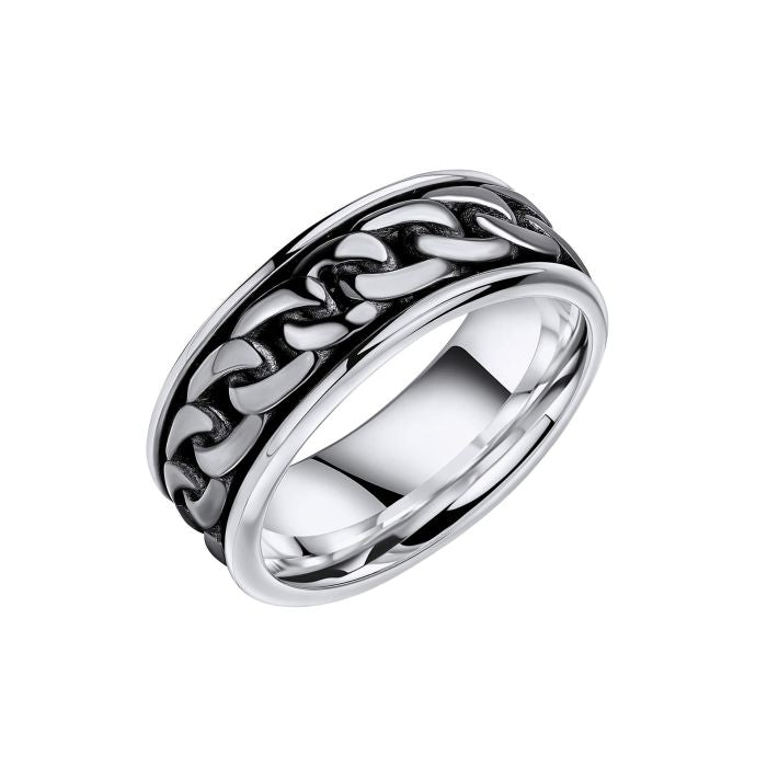 Sterling Silver Chain Spinner Ring
