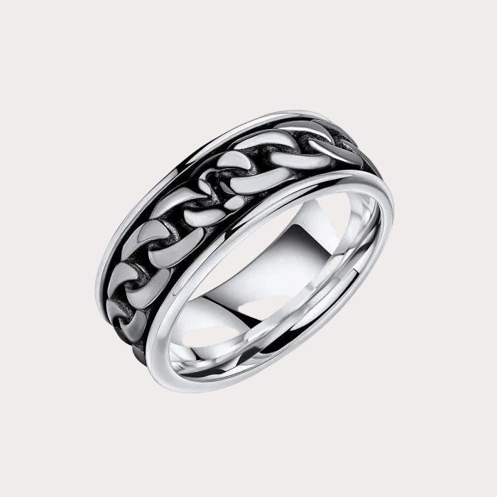 Sterling Silver Chain Spinner Ring