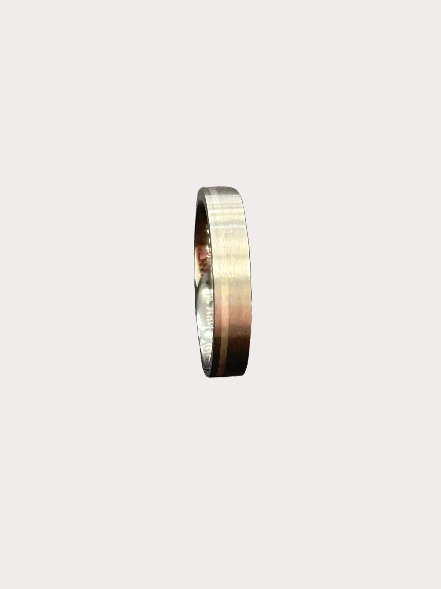 Titan & Silver Offset Stripe 4mm Band
