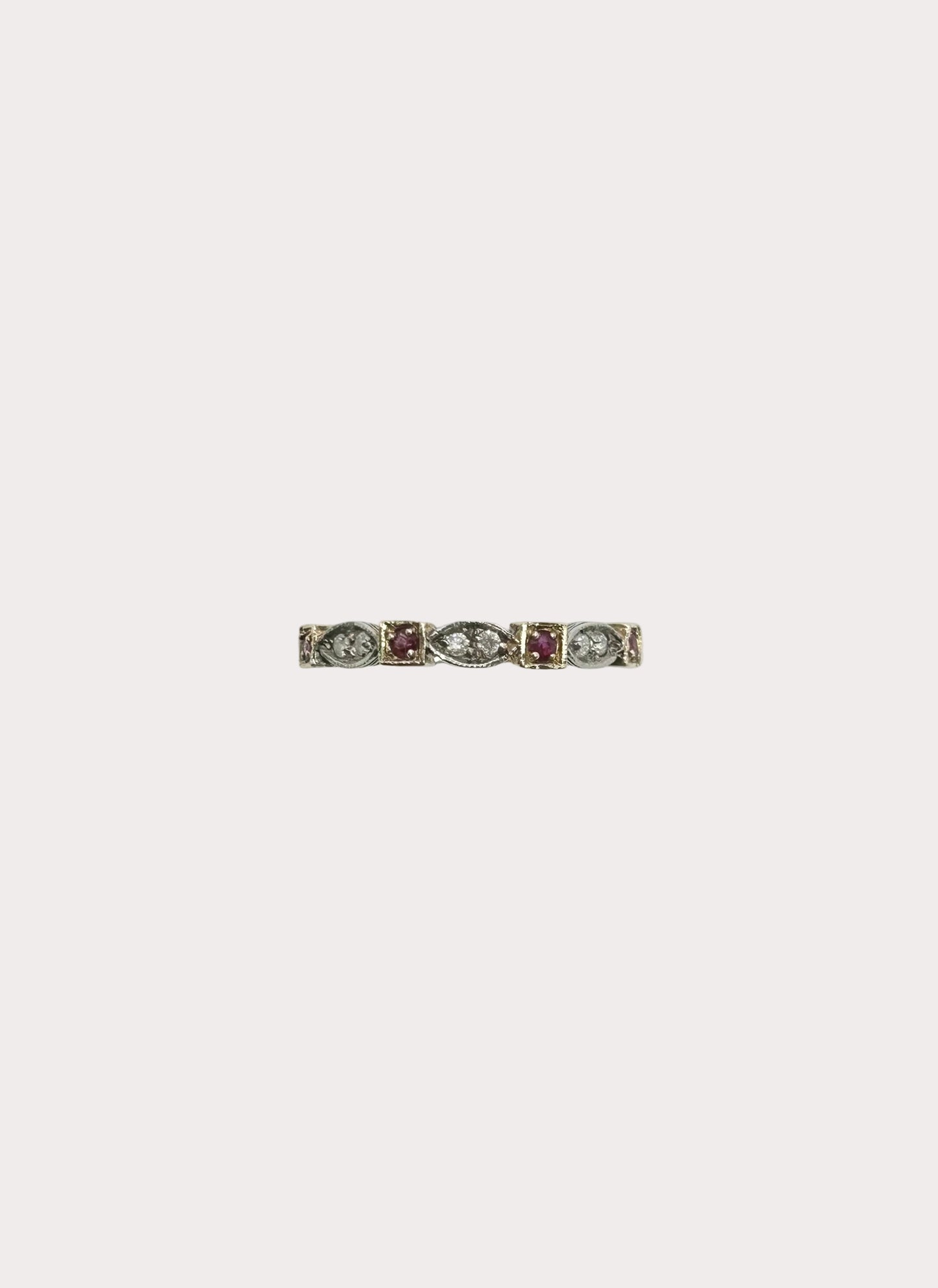 9ct Yellow Gold Ruby & Diamond Ring