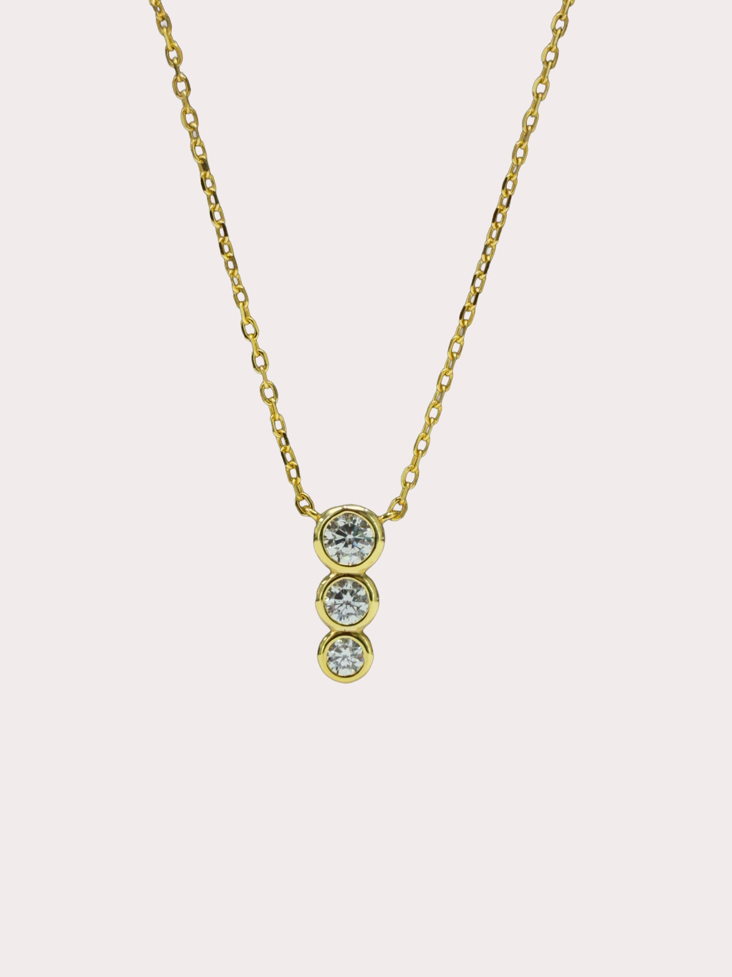 Sterling Silver Gold Plated 3 Stone Bubble Pendant