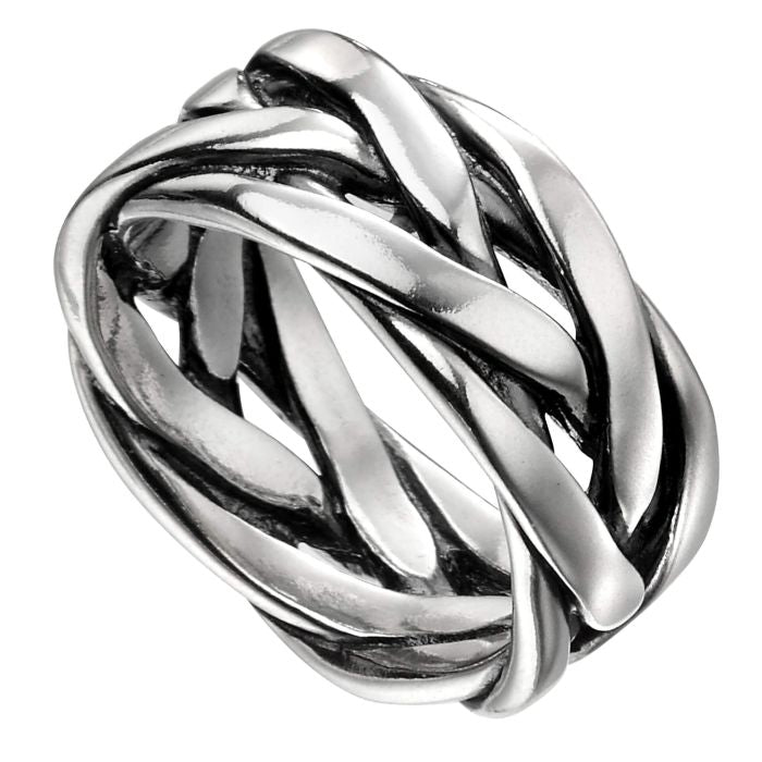 Sterling Silver Heavy Weight Plaited Ring