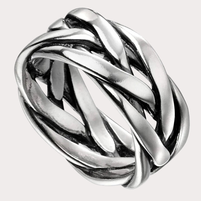 Sterling Silver Heavy Weight Plaited Ring