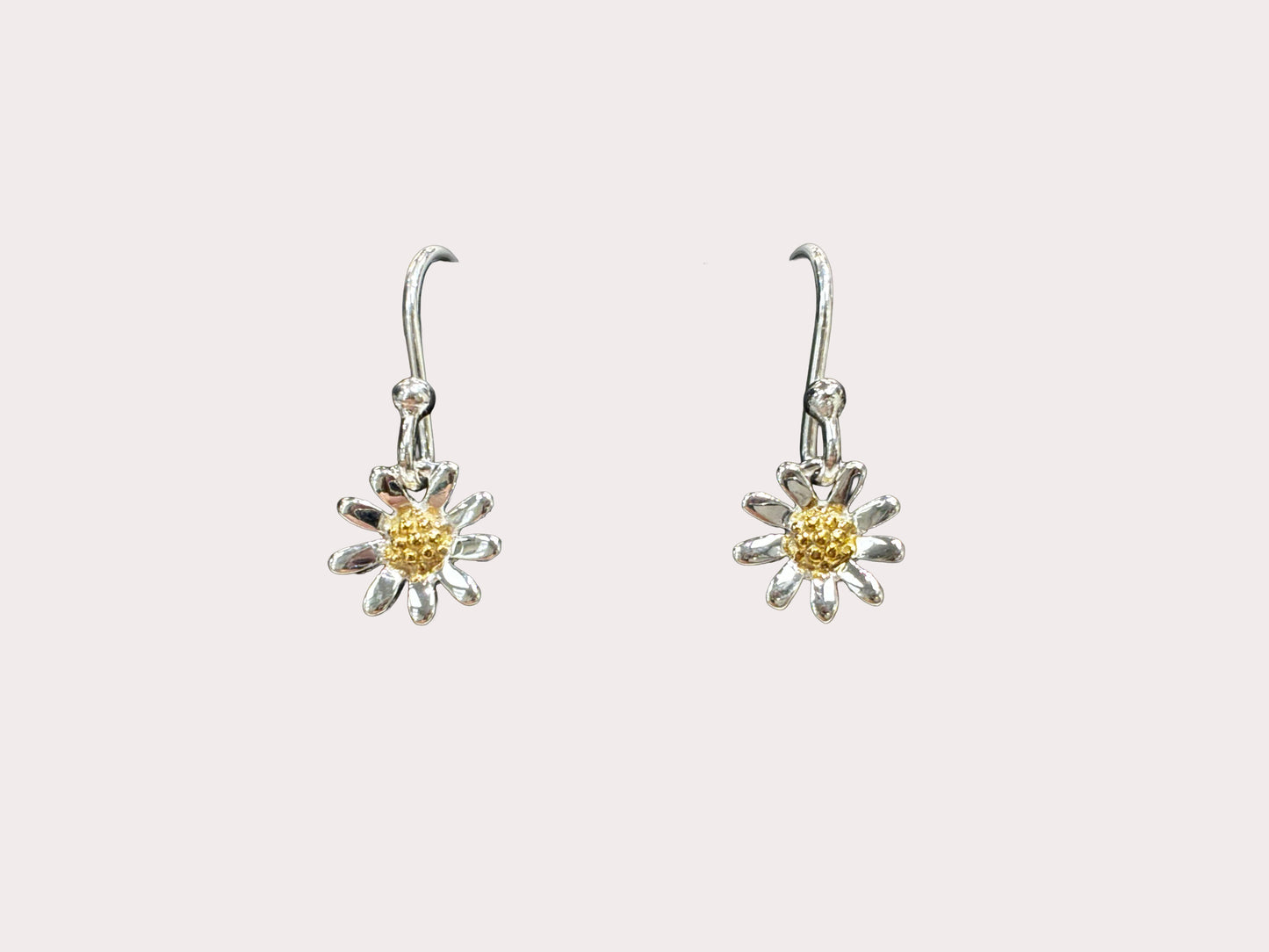 Sterling Silver Daisy Drop Earrings