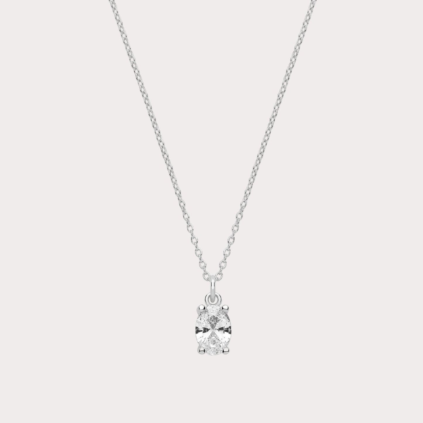 Sterling Silver Oval CZ Pendant