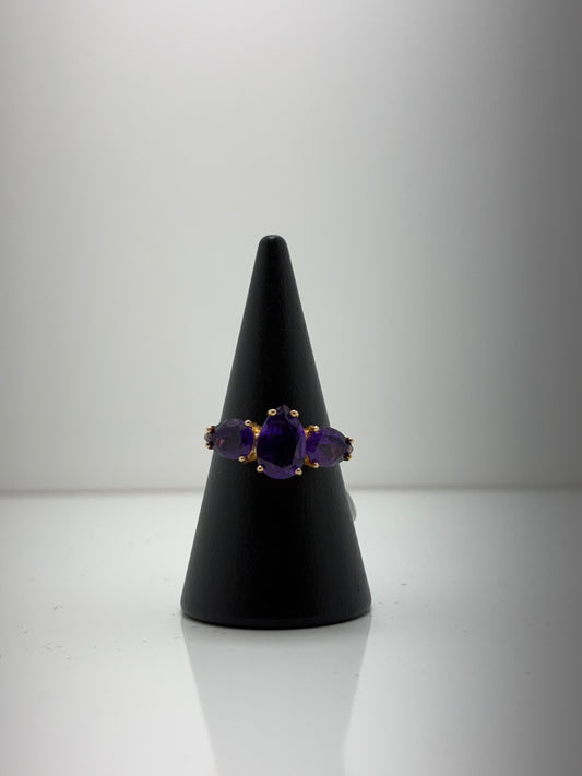 9ct Yellow Gold M32 Amethyst Ring