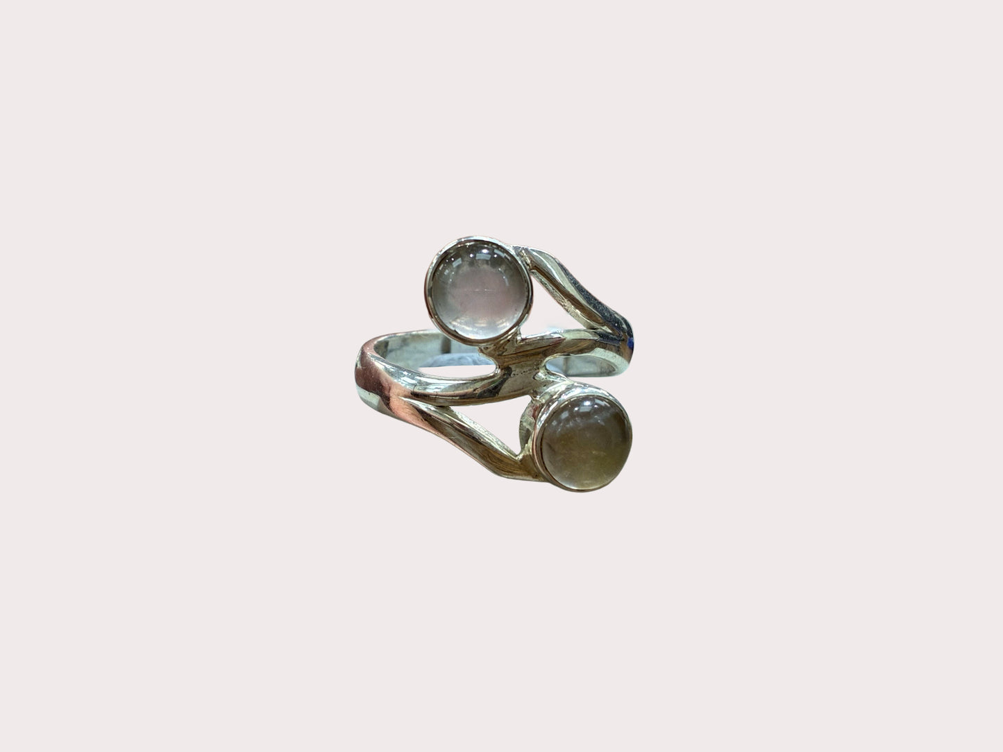 Sterling Silver Twist Moonstone Ring