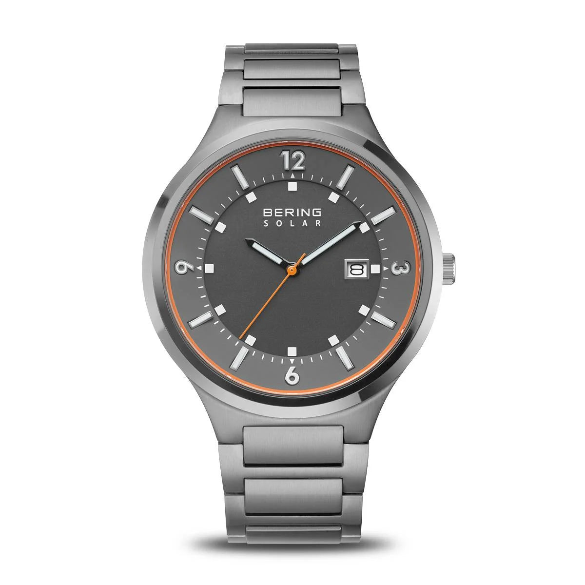 Bering Time Mens Brushed Grey Solar Watch