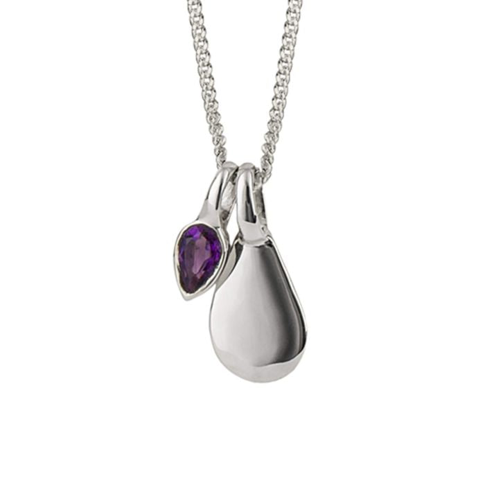 Sterling Silver Febuary Amethyst Pendant