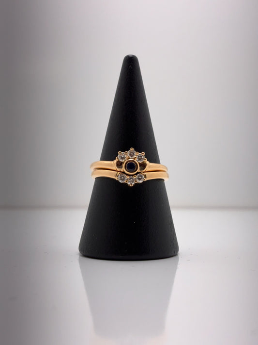 18ct Bridal Set Sapphire And Diamond Rings