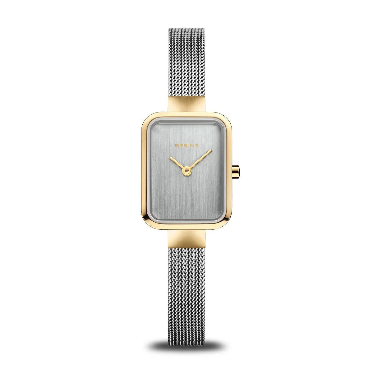 Bering Time Womens Silver and Gold Oblong Watch