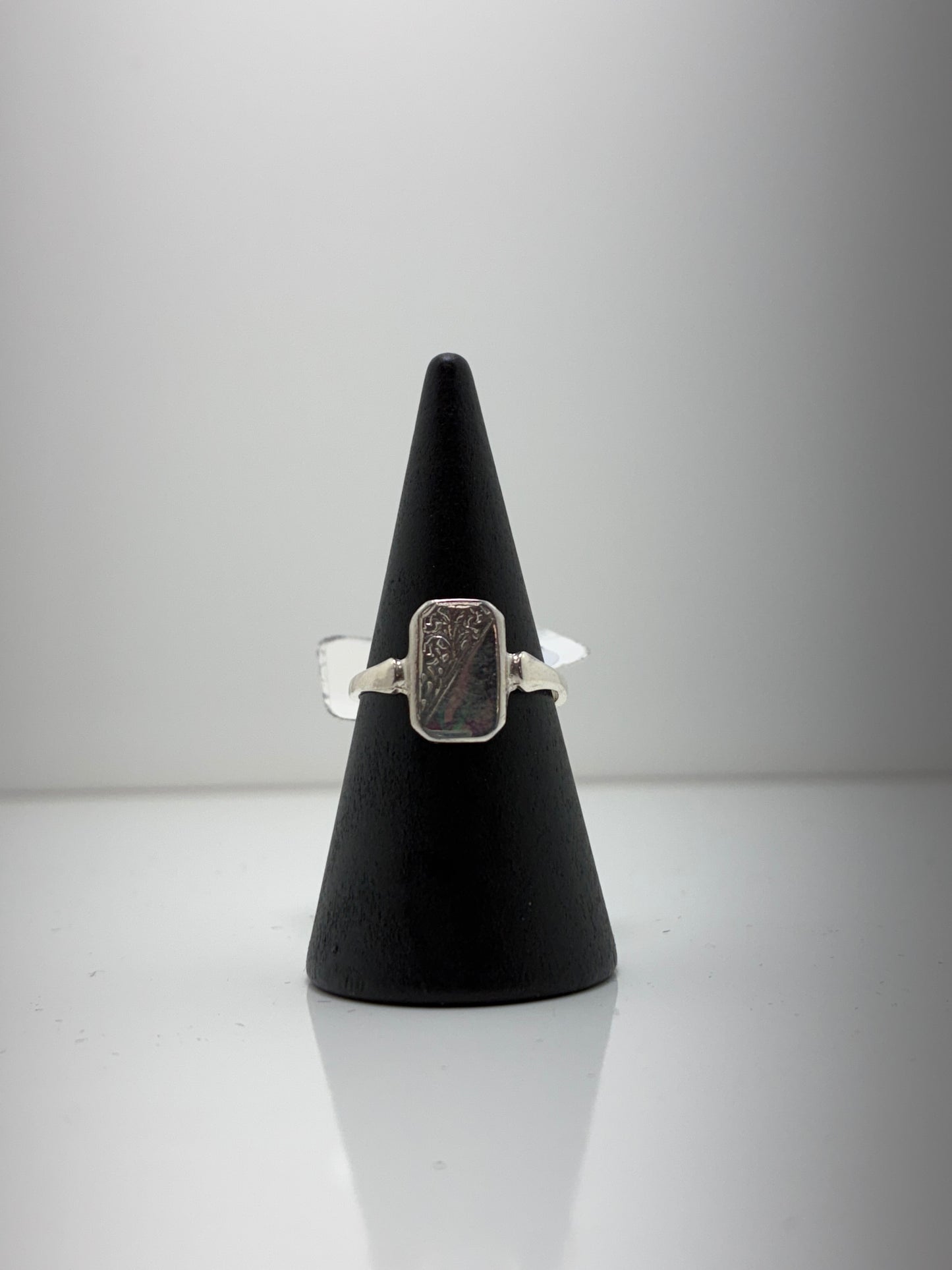 Sterling Silver Ladies Rectangle Ring