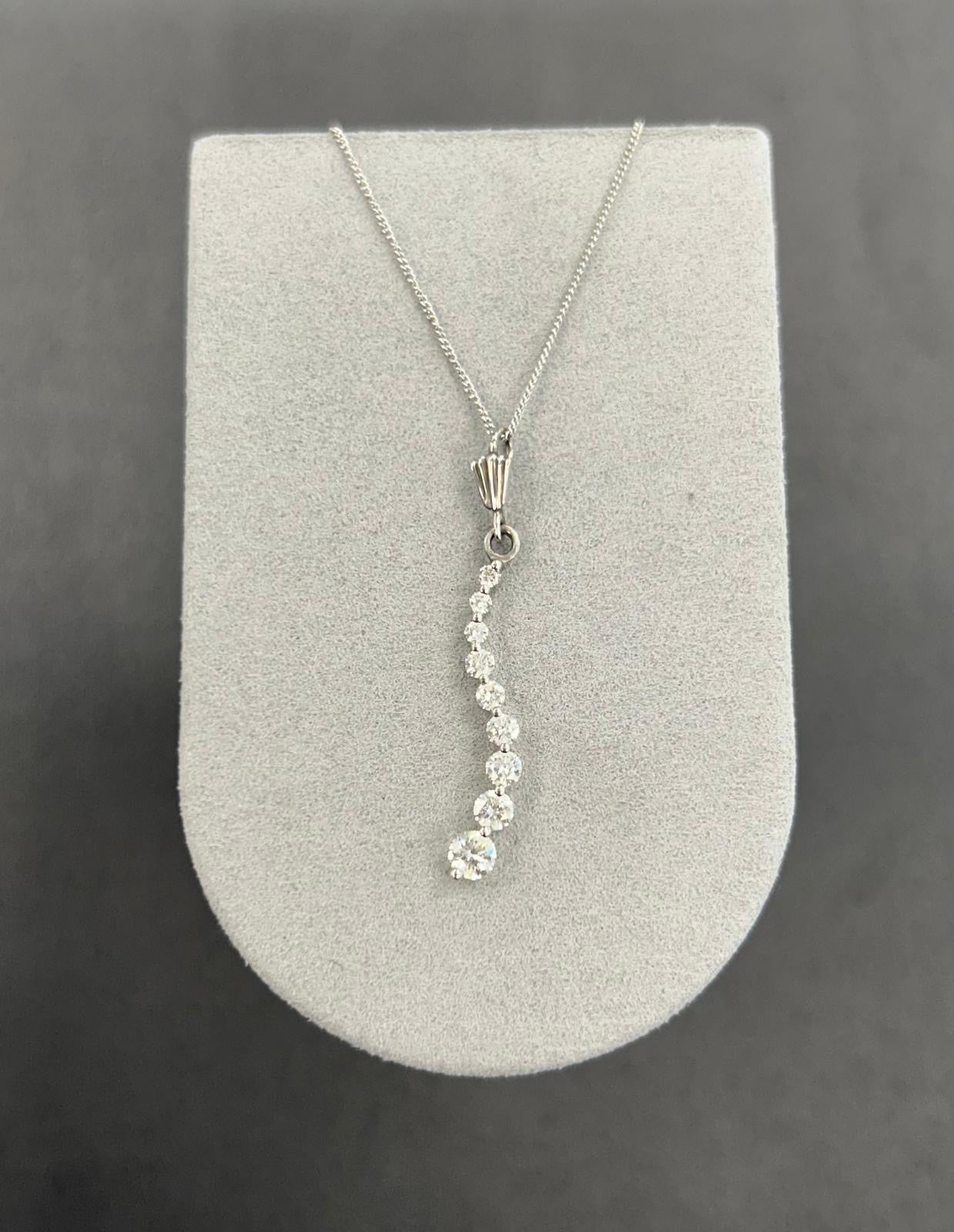 9ct White Gold Diamond Pendant