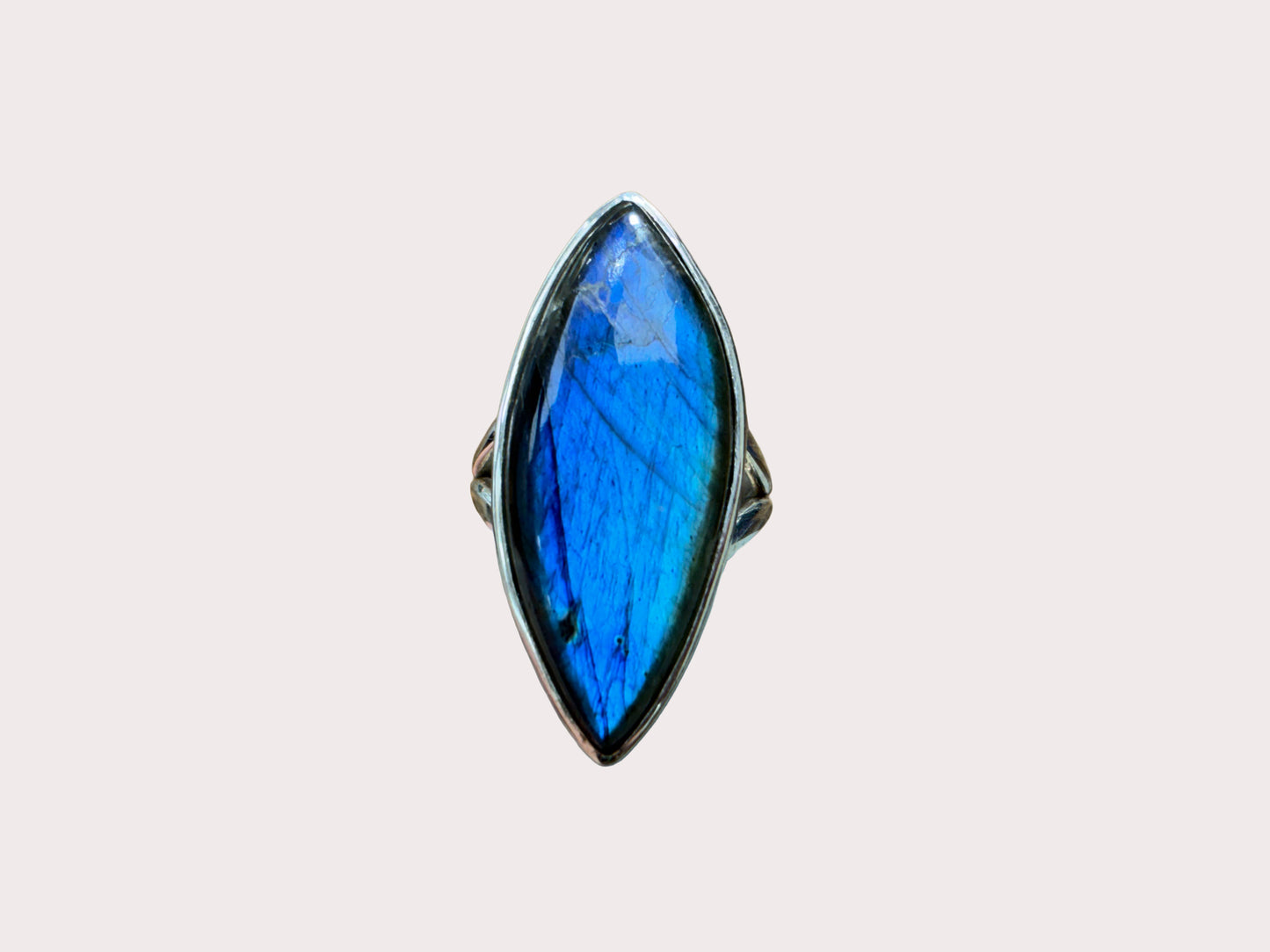 Sterling Silver Heavy Labradorite Ring 6.5