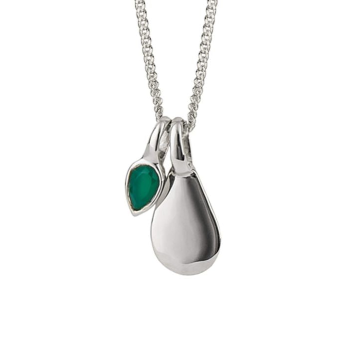 Sterling Silver May Emerald Chalcedony Pendant