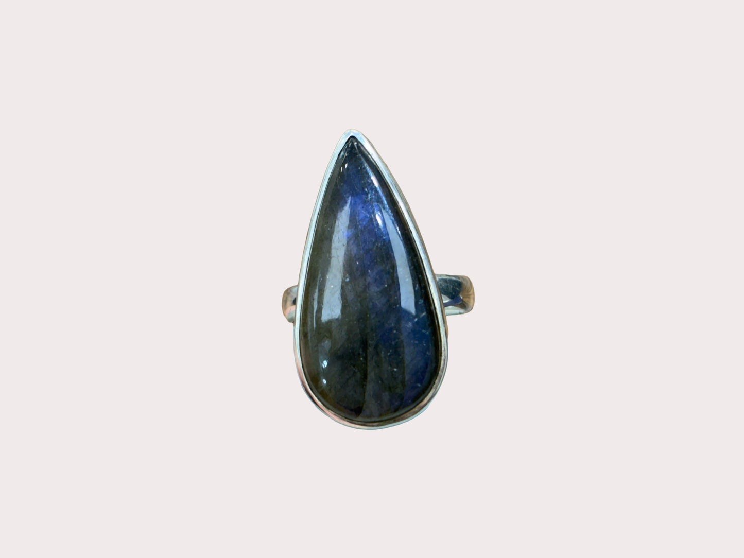 Sterling Silver Heavy Labradorite Ring 7.61