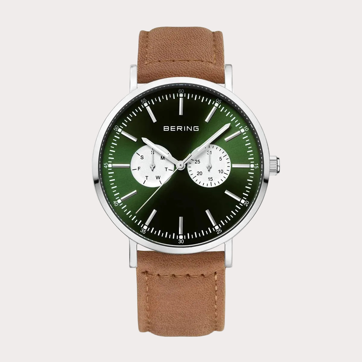 BERING Mens Green and Brown Watch