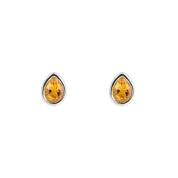 Sterling Silver November Citrine Earrings