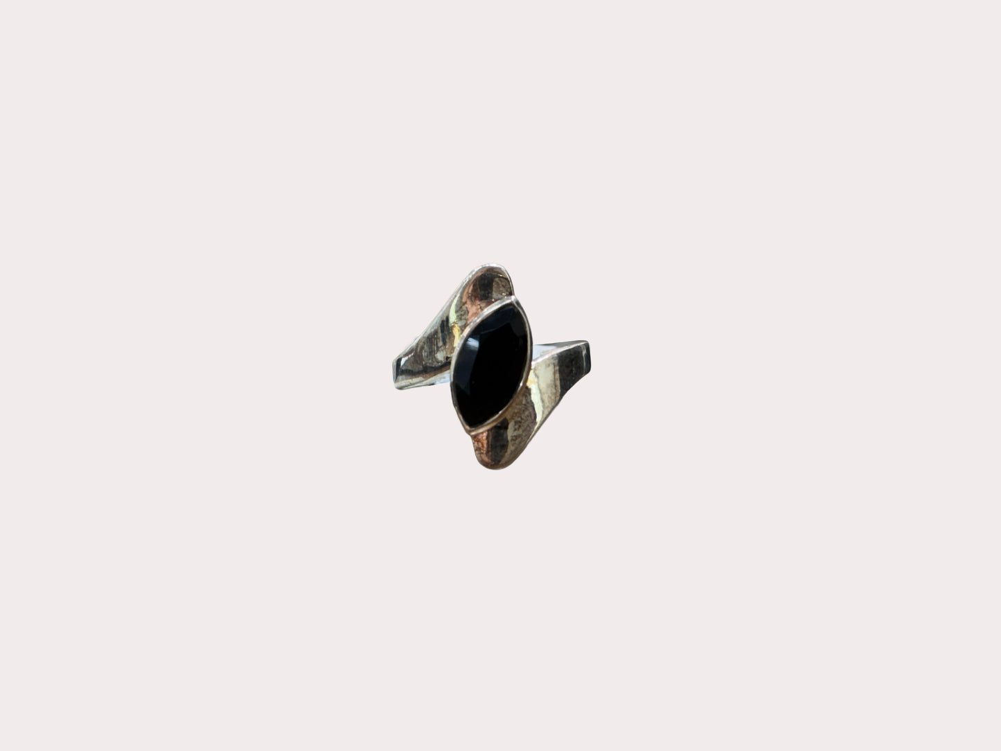 Sterling Silver Marquise Onyx Ring