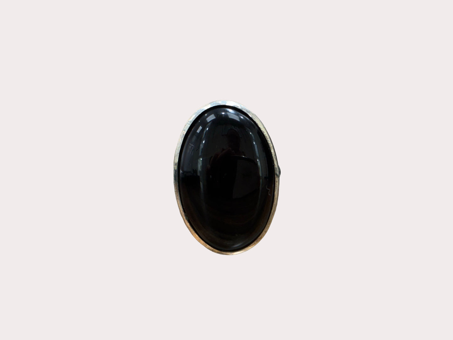 Sterling Silver Heavy Black Onyx Ring 14.90
