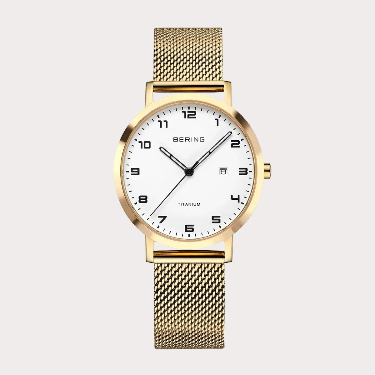 BERING Ladies Large Gold and White Watch
