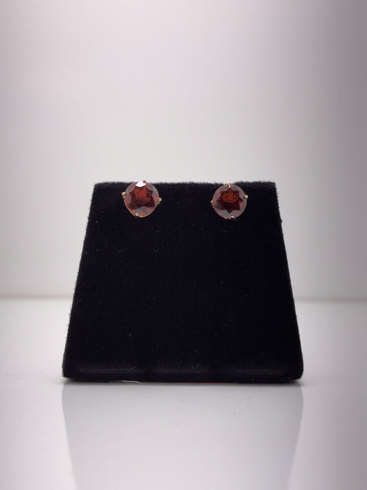 9ct Red Zircon Earring Stud Earrings