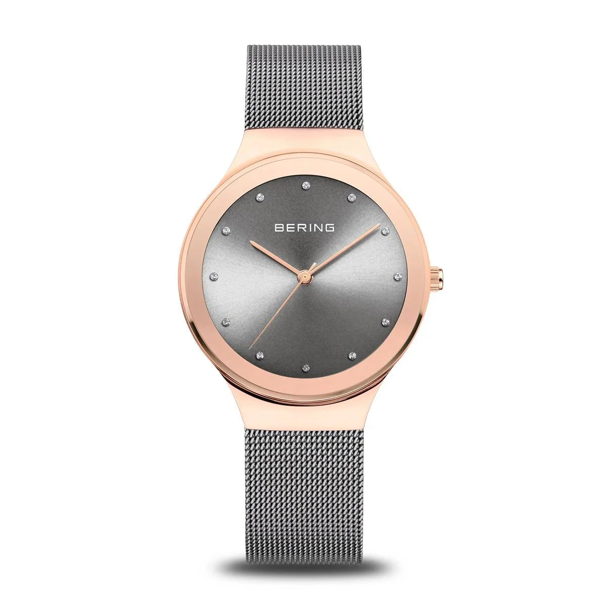 Bering Time Womens Rose Gold and Grey Watch