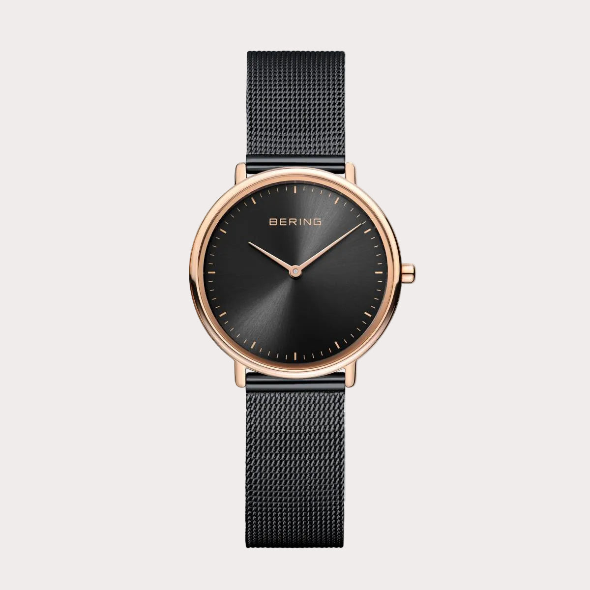 BERING Ladies Rose Gold and Black Watch