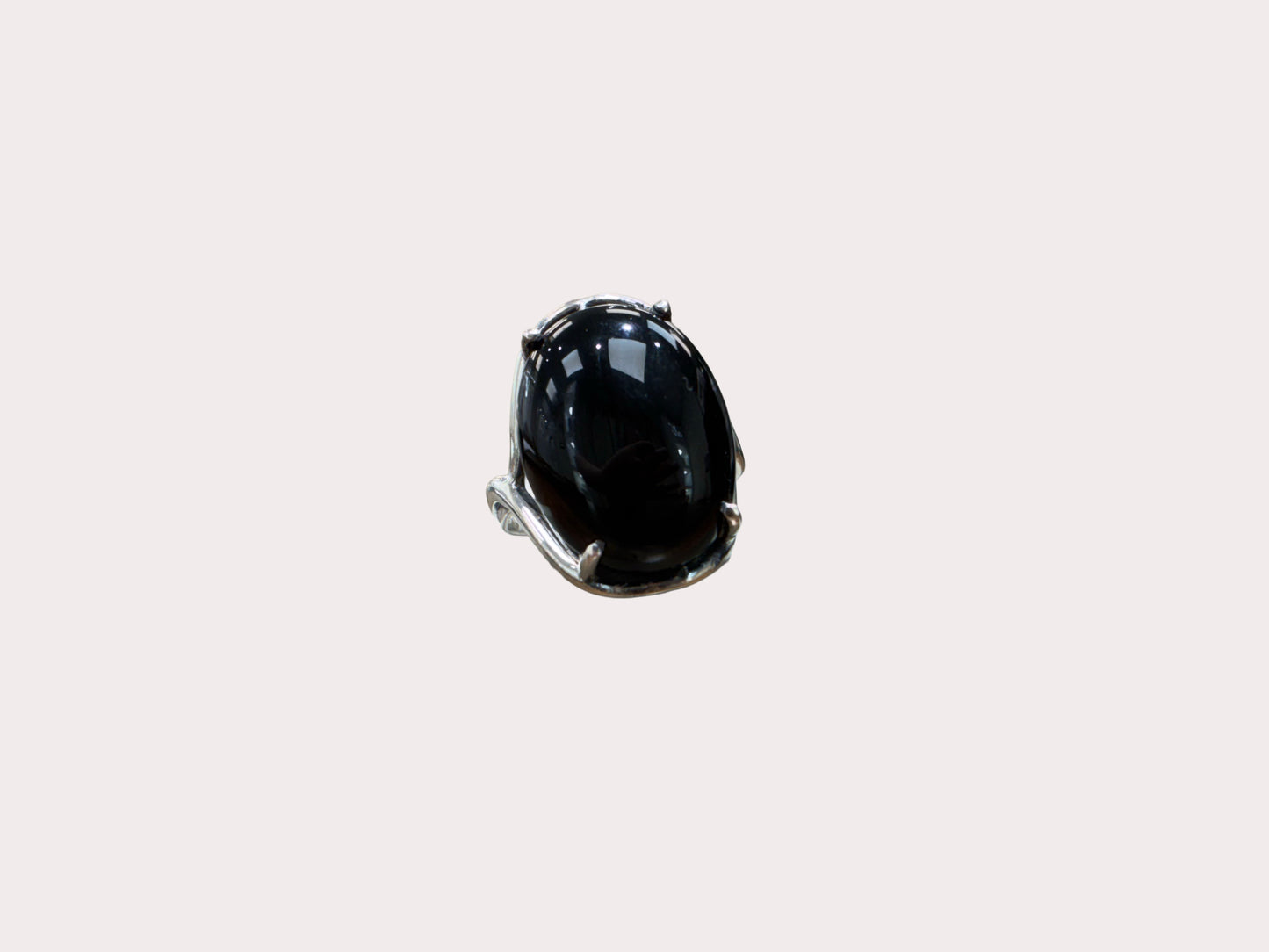 Sterling Silver Oval Onyx Ring