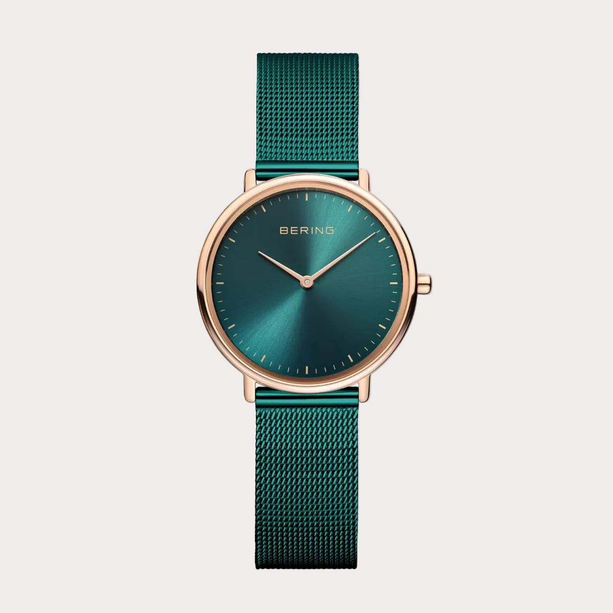 BERING Ladies Rose Gold and Green Watch