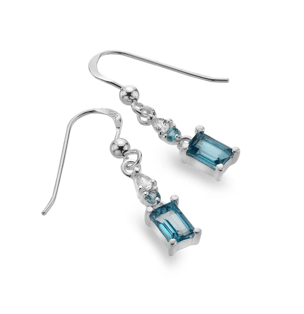 Origins Blue & White Topaz Drop Earrings