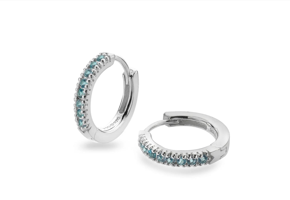 Origins Swiss Blue Topaz Silver Hoops