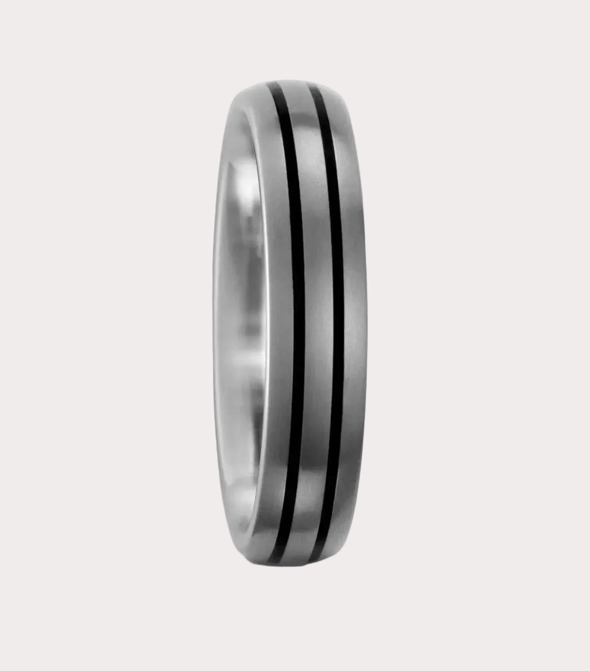 Titanium 6mm Twin Groove Ring