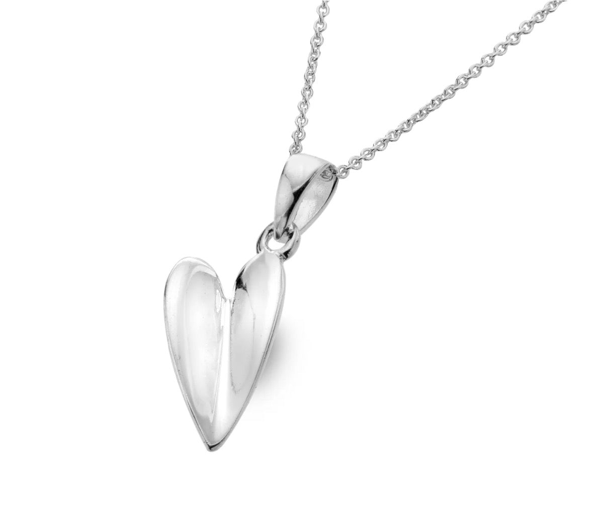 Origins Folded Heart Silver Pendant