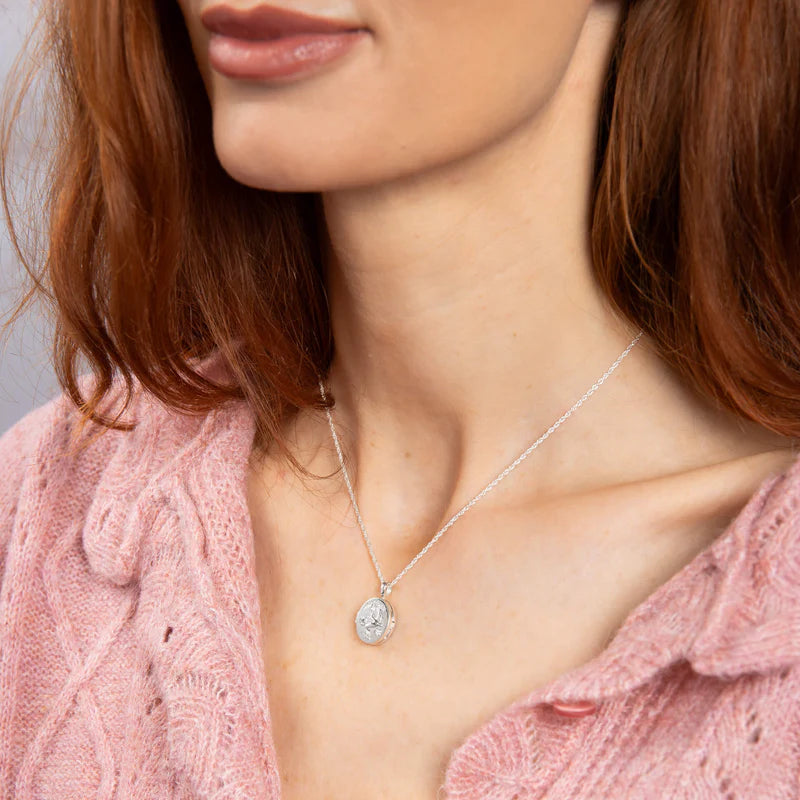 Laura Ashley Floral Swallow Locket Necklace