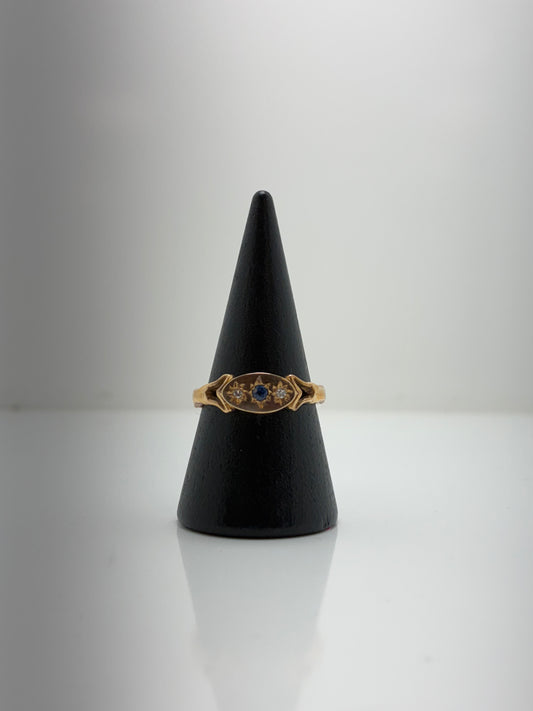 9ct Sapphire And Diamond Ring 18