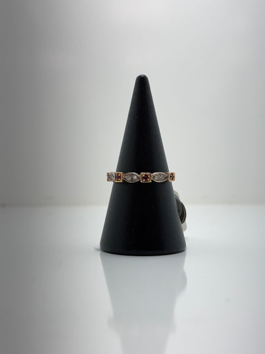 9ct Yellow Gold R43 Ruby & Diamond Ring