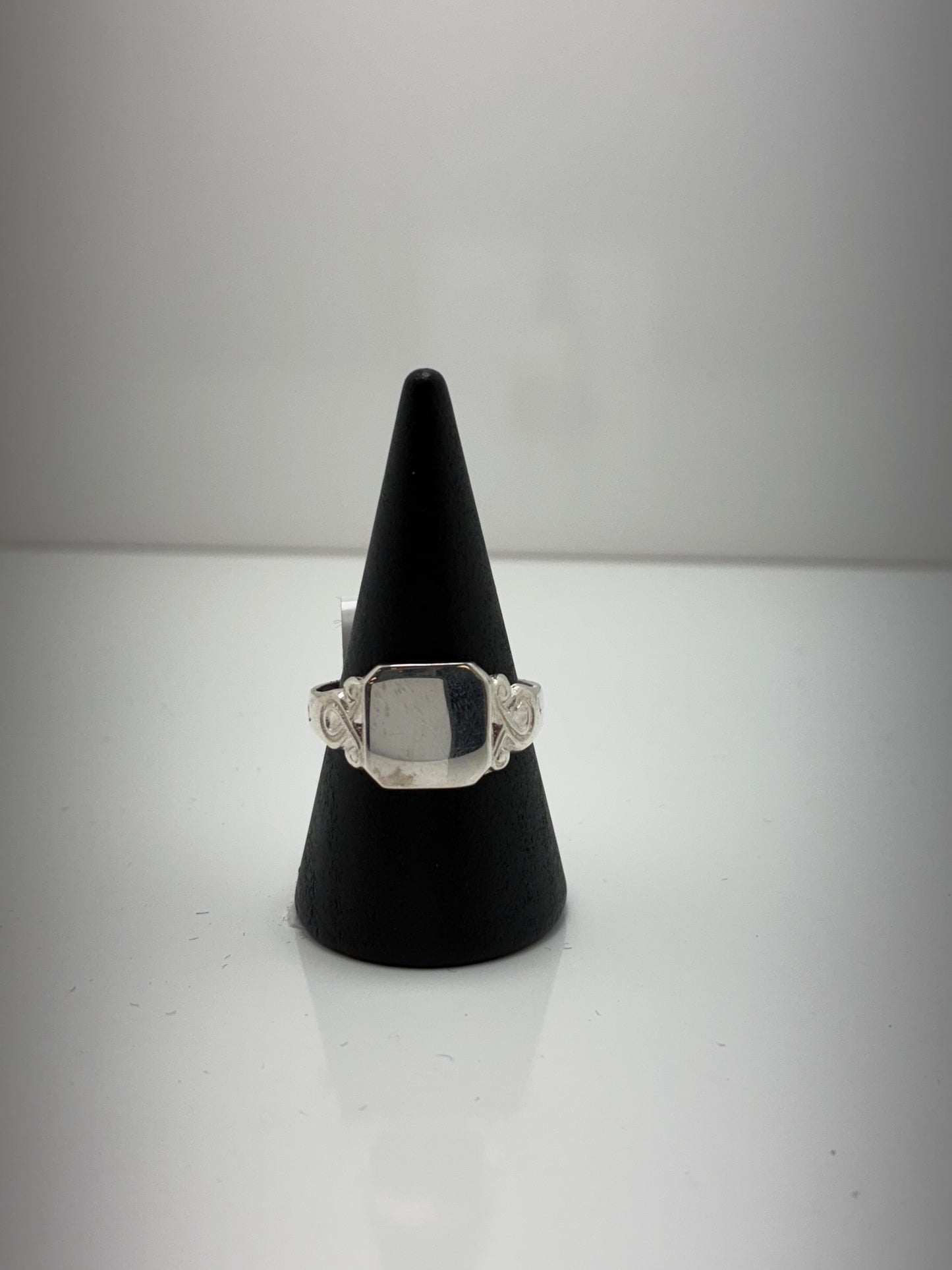 Sterling Silver Cushion Set Signet Ring