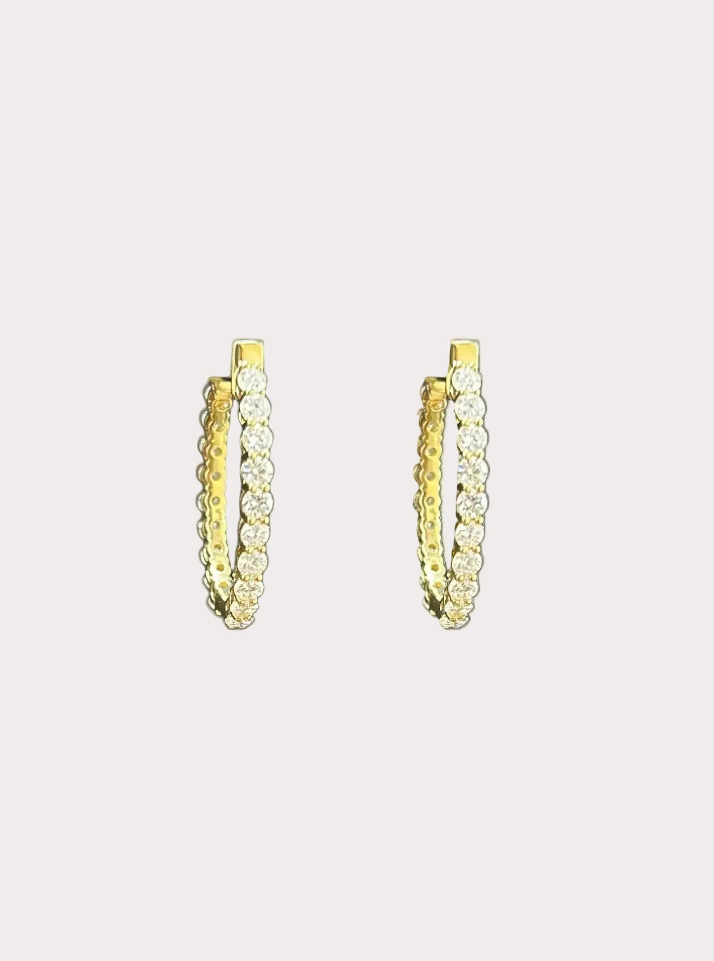 9ct Yellow Gold Lab Diamond Hoop Earrings 1.94ct Total