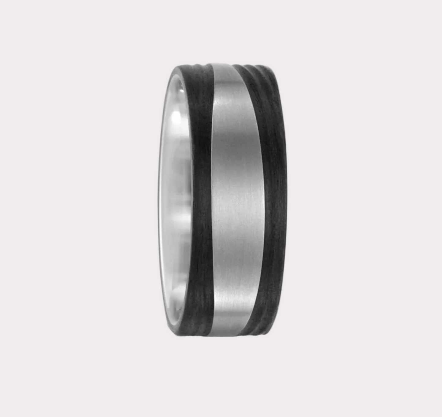 Titanium and Carbon Wave Ring